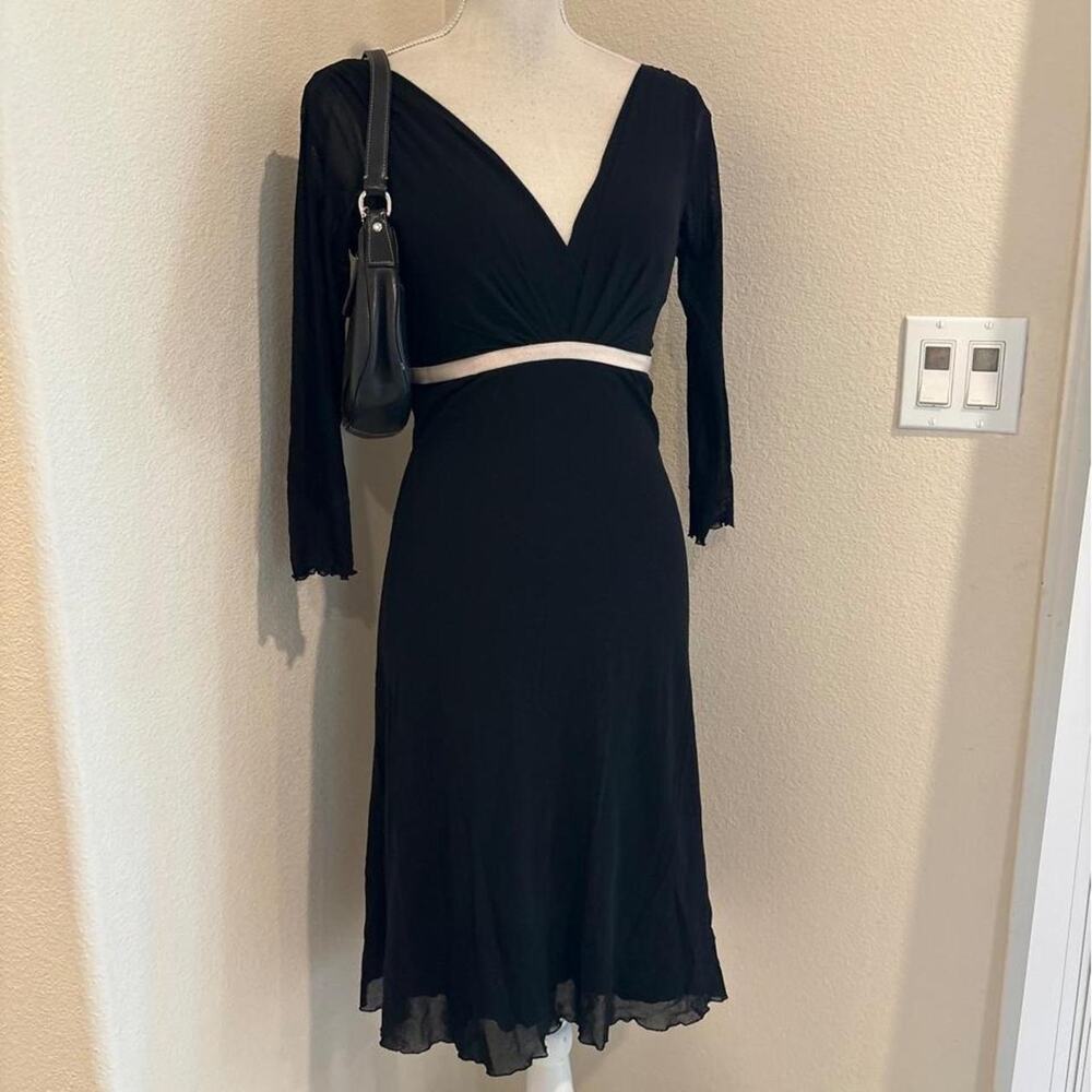 Weston Wear black mesh nylon midi dress. Size large